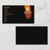 バスケットボール・オン・ファイア・ビジネス・カード 名刺 (正面/裏面)