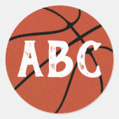 バスケットボール カスタム チーム レターまたはプレーヤー ナンバー ラウンドシール (正面)