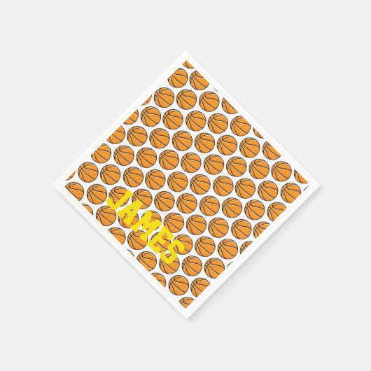 バスケットボール キッズ オーダーネーム スポーツパーティー ナプキン スタンダードカクテルナプキン (角)