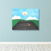 バスケットボール キャンバスプリント (インサイチュ (ウッドフロア))