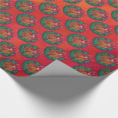 バスケットボール,クリスマスリースパターン ラッピングペーパー (角)