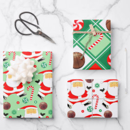 バスケットボール クリスマス ギフト ラッピング ペーパー