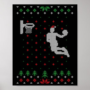 バスケットボール クリスマス ダサい サンタ おもしろい  dunk ポスター