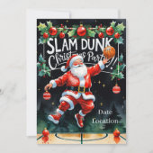 バスケットボール クリスマス パーティー 水彩画 招待状 (正面)