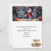 バスケットボール クリスマス パーティー 水彩画 招待状 (裏面)