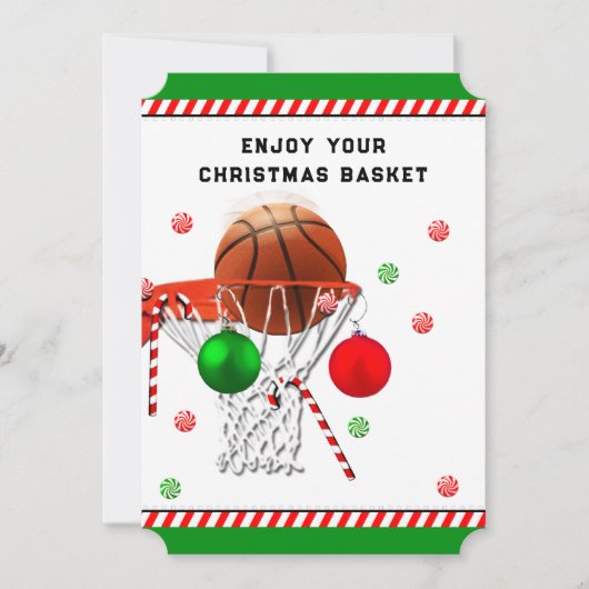バスケットボール クリスマス ホリデー カード (正面)