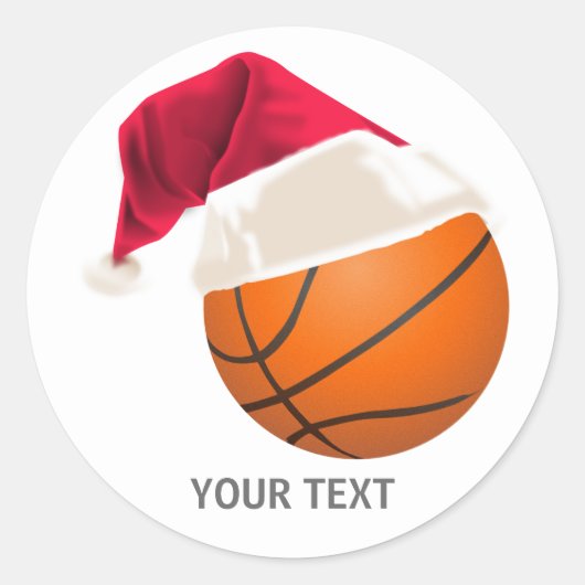 バスケットボール クリスマス ラウンドシール (正面)