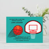 バスケットボール ゲームの誕生日パーティー招待状 招待状 (スタンド正面)