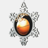 バスケットボール スノーフレークピューターオーナメント (右)