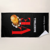 バスケットボール・スポパーソナライズされたーツ好き   ビーチタオル (正面)