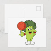 バスケットボール スポーツのブロッコリー ポストカード (正面/裏面)