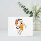 バスケットボール スポーツの犬 ポストカード (スタンド正面)