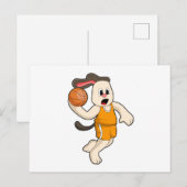 バスケットボール スポーツの犬 ポストカード (正面/裏面)