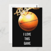 バスケットボール – スポーツイラストレーションアート ポストカード (正面/裏面)