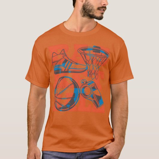 バスケットボール スポーツ用品 引用 バスケットボール ファミ Tシャツ (正面)