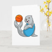 バスケットボール スポーツ シール カード (黄色い花)