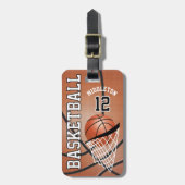 バスケットボール スポーツ 🏀  | テキスト変更可能 ラゲッジタグ (正面縦)