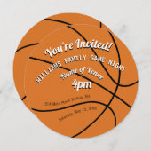 バスケットボール スポーツ ファミリー ゲーム ナイト 招待状 (正面/裏面)