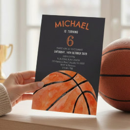 バスケットボール スポーツ ボーイ 10歳 誕生日パーティー 招待状