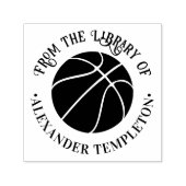 バスケットボール スポーツ 図書館 ラウンド ブック 名 セルフインキングスタンプ (デザイン)