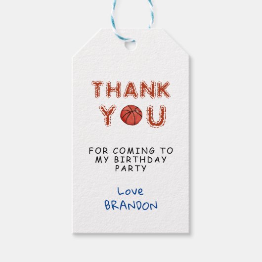 バスケットボール スポーツ 子供 誕生日 ギフトタグ (正面)