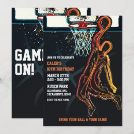 バスケットボール ダンク ジャンプ ショット 誕生日パーティー 招待状