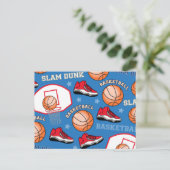 バスケットボール チーム スポーツ ファン アスリート コーチ パターン ポストカード (スタンド正面)