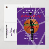 バスケットボール テーマの男子 ポストカード ご招待 HAMbyWG (正面/裏面)