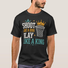 バスケットボール・ドッグ・タイポグラフィーデザイン Tシャツ