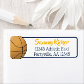 バスケットボール ネイビー＆ゴールド 住所ラベル ラベル (インサイチュ)