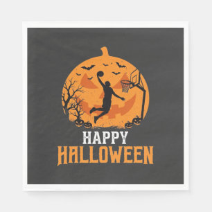 バスケットボール ハロウィン ダンク パンプキン デザイン_1 スタンダードランチョンナプキン