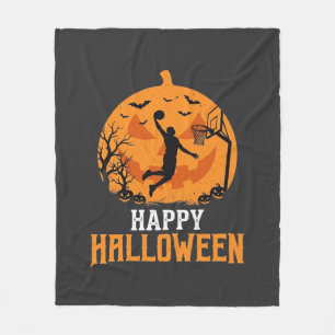 バスケットボール ハロウィン ダンク パンプキン デザイン 1 フリースブランケット