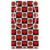 バスケットボール&ハートカスタムプレイヤー名ガールズ スモールペーパーバッグ (裏面)