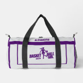 バスケットボール，バスケットボール選手の女の子，チーム，ギフト ダッフルバッグ (正面)