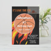 バスケットボール バースデー バッシュ - ゲーム タイム 招待状 (スタンド正面)