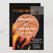 バスケットボール バースデー バッシュ - ゲーム タイム 招待状 (正面/裏面)