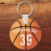 バスケットボール（パーソナライズ可能）キーチェーン キーホルダー (正面)