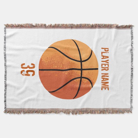 バスケットボール（パーソナライズ可能） スローブランケット (正面)