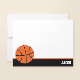 バスケットボール パーソナライズ フラット ノートカード