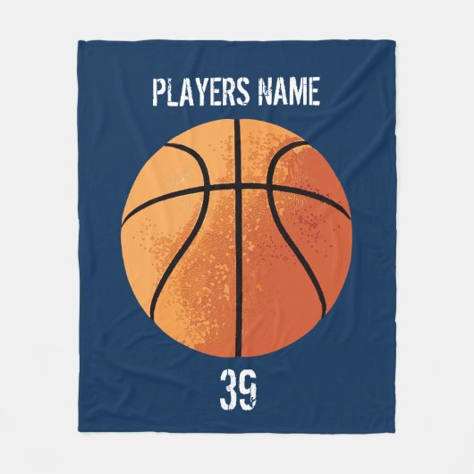 バスケットボール(パーソナル化可能) フリースブランケット (正面)