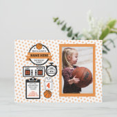 バスケットボール フォト バースデー バスケットボール スポーツ パーティー 招待状 (スタンド正面)