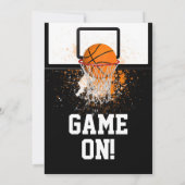 バスケットボール&フープスポーツ誕生日パーティー 招待状 (裏面)