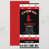 バスケットボール フープ ドリーム 誕生日チケット 招待状 (正面/裏面)