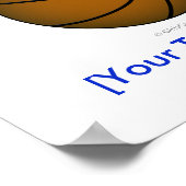 バスケットボール – ブラウン/ブルー ポスター (角)