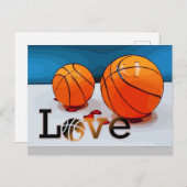 バスケットボール プレイヤーからの愛のバレンタインデー シーズンポストカード (正面/裏面)