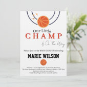 バスケットボール ベイビーシャワー スポーツ ガール ボーイ 景品 招待状 (スタンド正面)