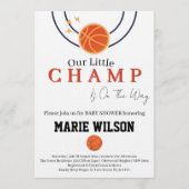 バスケットボール ベイビーシャワー スポーツ ガール ボーイ 景品 招待状 (正面)