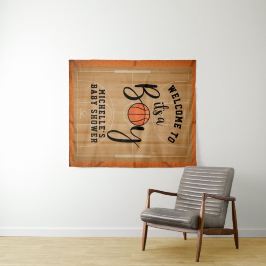 バスケットボール ベイビー シャワー 背景 タペストリー (インサイチュ(横))