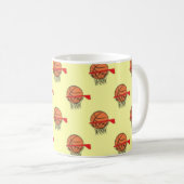 バスケットボール – ボールとフープのパターン コーヒーマグカップ (正面右)