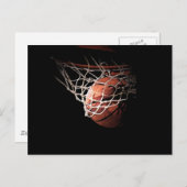 バスケットボール・ボール・イン・アクション ポストカード (正面/裏面)